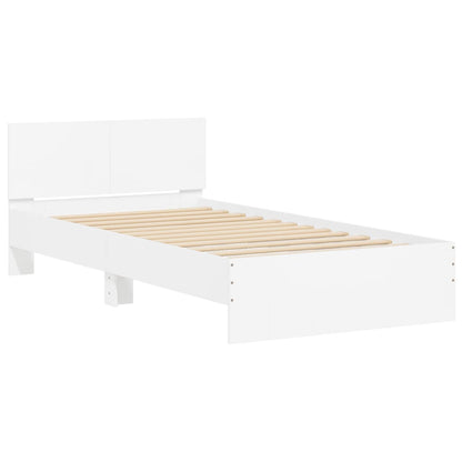 Giroletto con Testiera Bianco 100x200 cm in Legno Multistrato