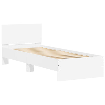 Giroletto con Testiera Bianco 90x200 cm in Legno Multistrato