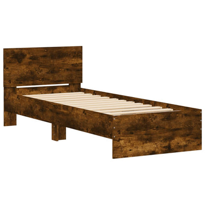Giroletto con Testiera Rovere Fumo 90x200 cm Legno Multistrato