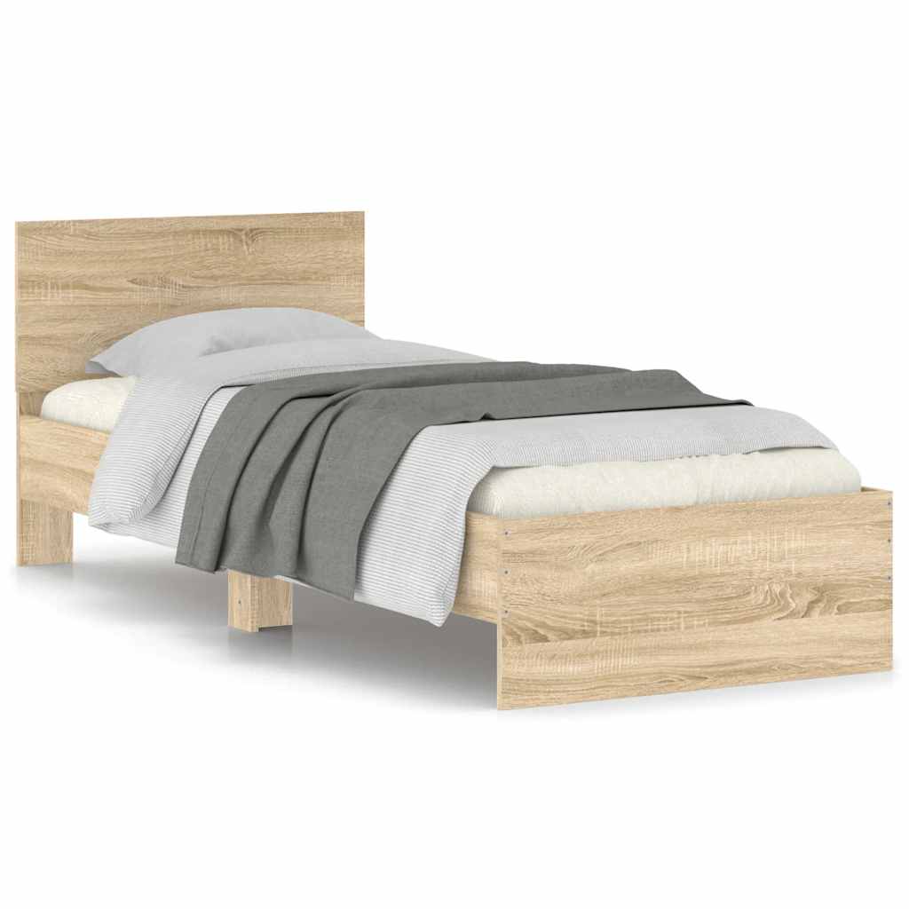 Giroletto senza Materasso con Testiera Rovere Sonoma 90x190 cm