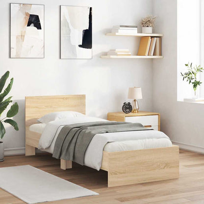 Giroletto senza Materasso con Testiera Rovere Sonoma 90x190 cm