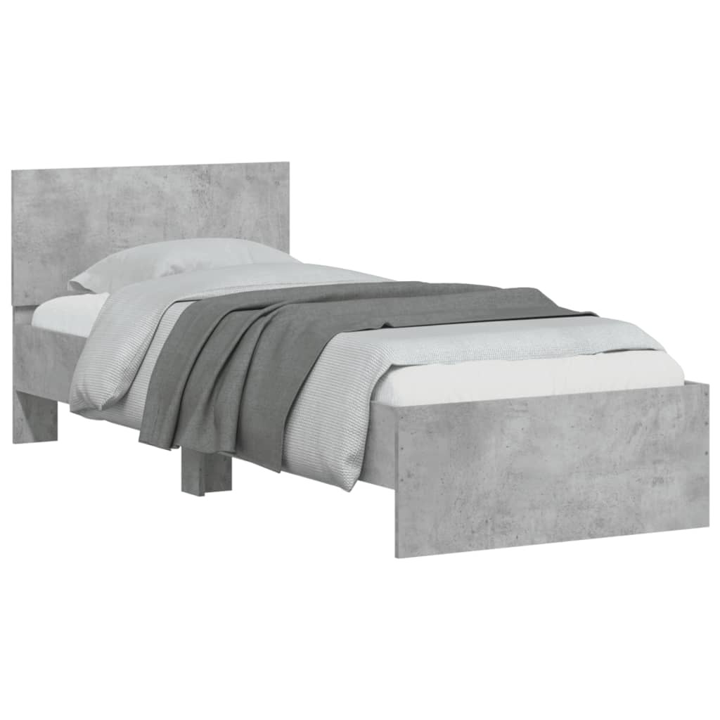 Giroletto Testiera Grigio Cemento 75x190 cm Legno Multistrato