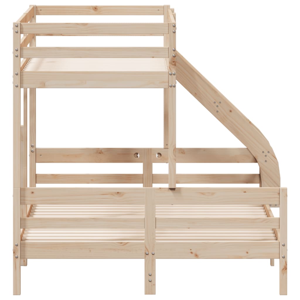 Letto a Castello 90x200/140x200 cm in Legno Massello di Pino