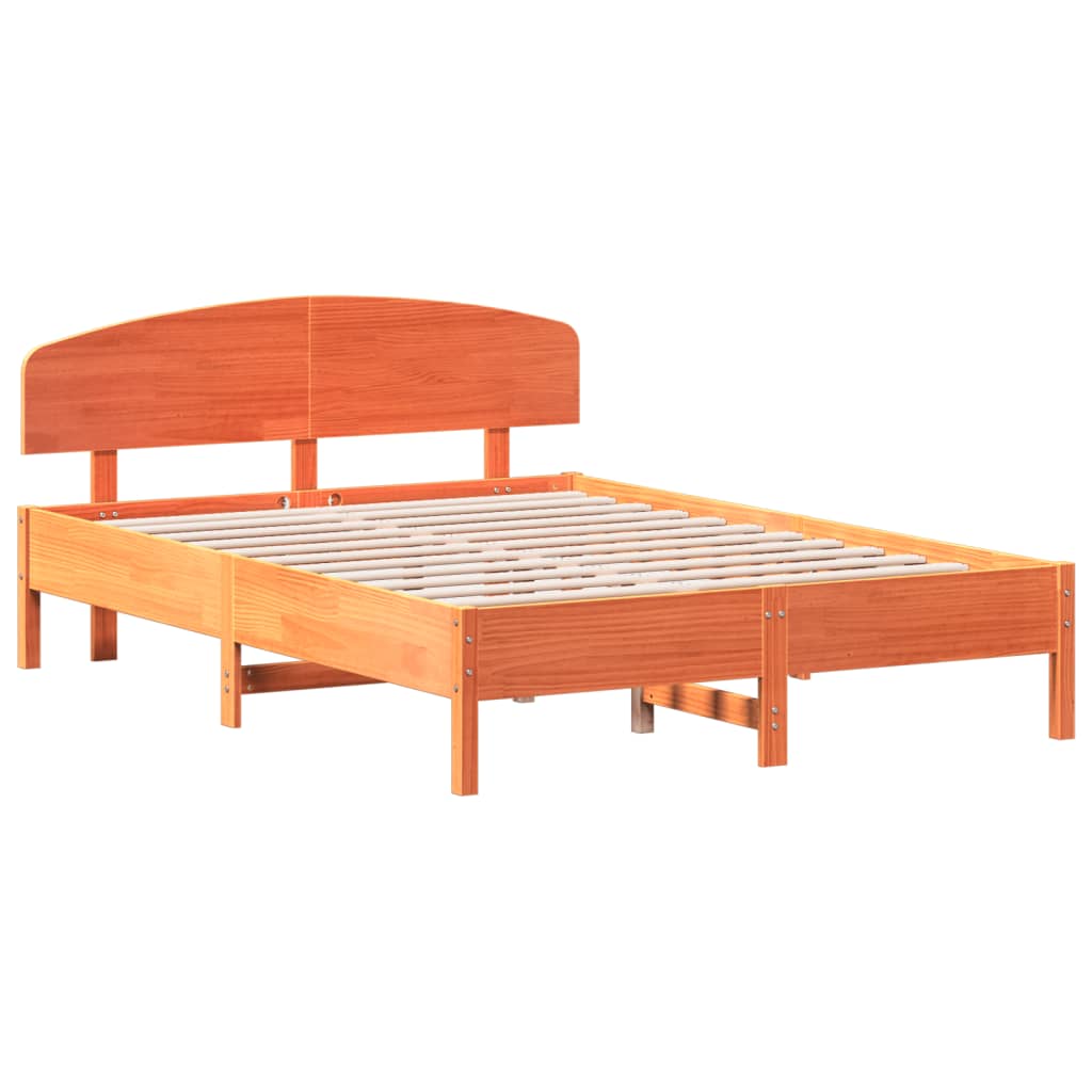 Giroletto senza Materasso Marrone Cera 140x200cm Massello Pino