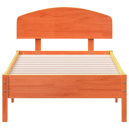 Letto senza Materasso Marrone Cera 75x190 cm in Legno di Pino