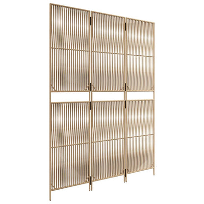 Divisorio per Ambienti a 3 Pannelli Beige in Polyrattan
