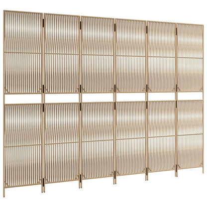 Divisorio per Ambienti a 6 Pannelli Beige in Polyrattan
