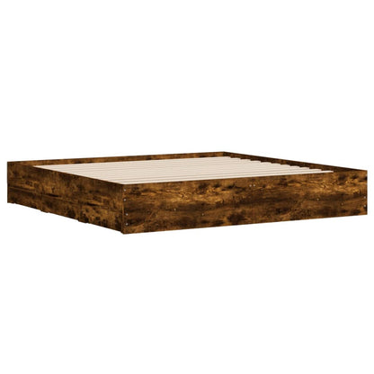 Giroletto con Cassetti Rovere Fumo 200x200 cm Legno Multistrato