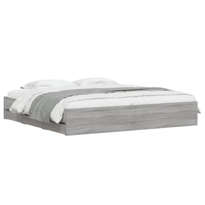 Giroletto Cassetti Grigio Sonoma 200x200 cm Legno Multistrato