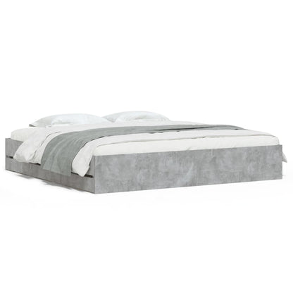 Giroletto Cassetti Grigio Cemento 180x200 cm Legno Multistrato