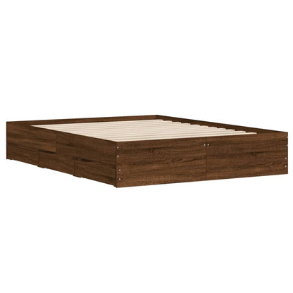 Giroletto Cassetti Rovere Marrone 140x200 cm Legno Multistrato