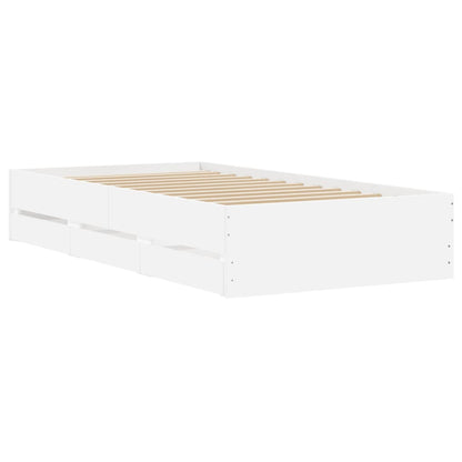 Giroletto con Cassetti Bianco 100x200 cm in Legno Multistrato