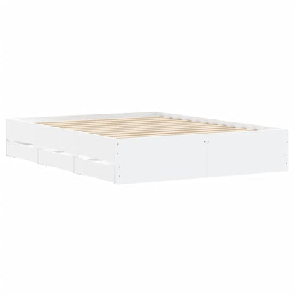Giroletto con Cassetti Bianco 140x190 cm in Legno Multistrato