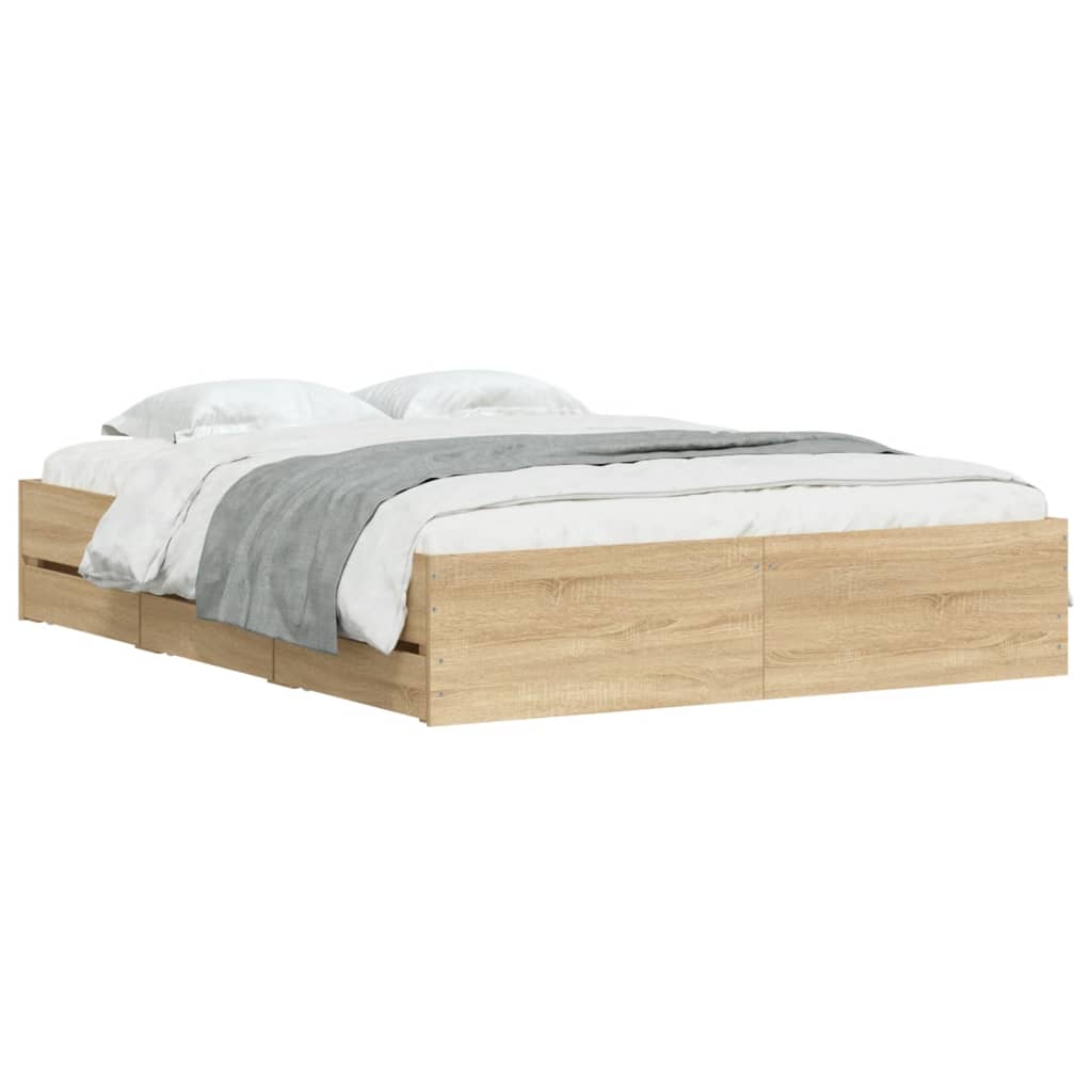 Giroletto Cassetti Rovere Sonoma 140x190 cm Legno Multistrato