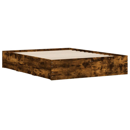Giroletto con Cassetti Rovere Fumo 140x190 cm Legno Multistrato