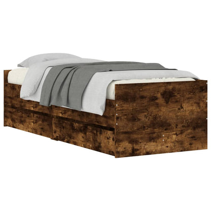 Giroletto con Cassetti Rovere Fumo 75x190 cm Small Single