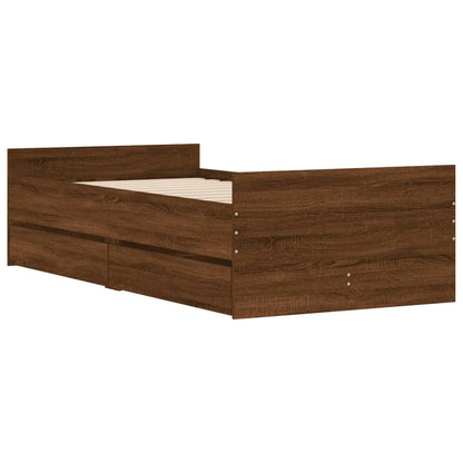 Giroletto con Cassetti Rovere Marrone 100x200 cm