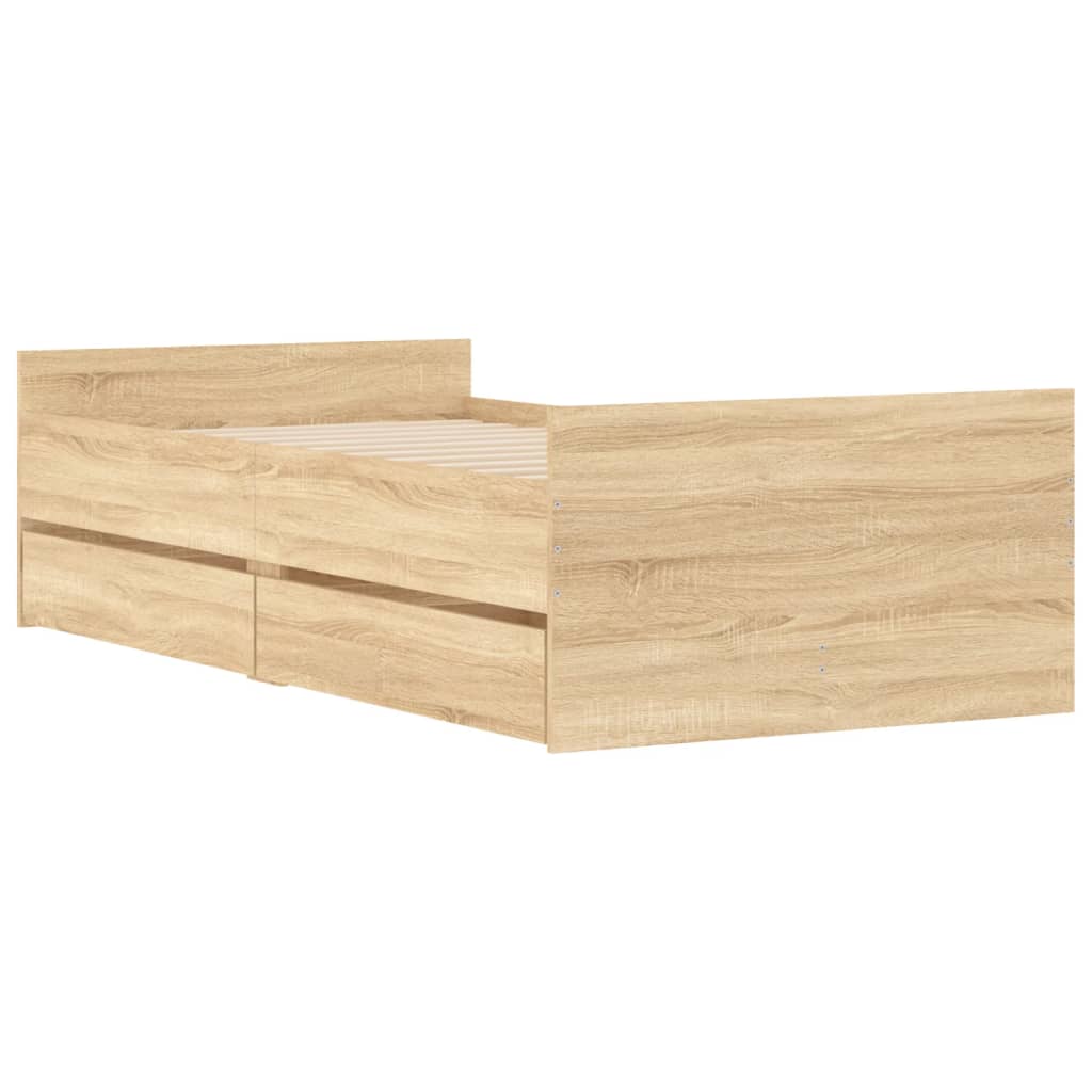 Giroletto con Cassetti Rovere Sonoma 90x200 cm