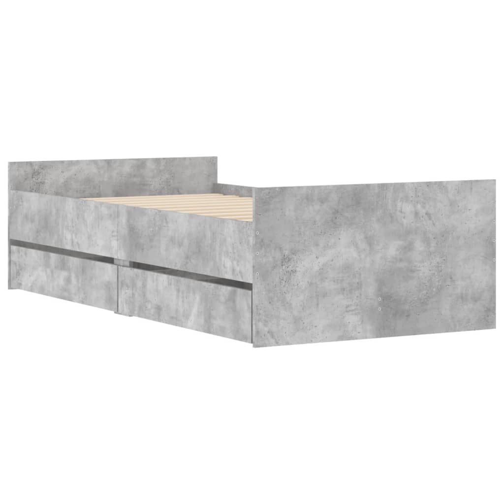 Giroletto con Cassetti Grigio Cemento 90x190 cm