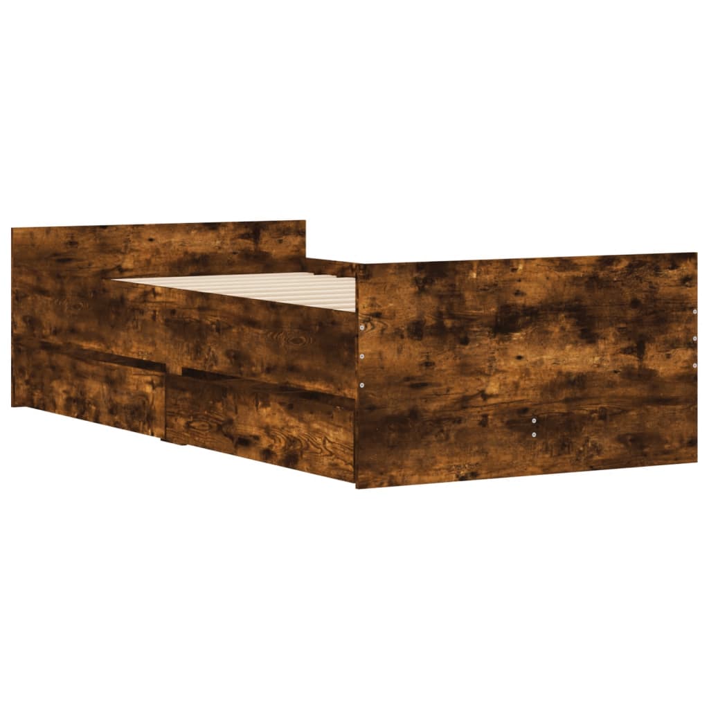 Giroletto con Cassetti Rovere Fumo 90x190 cm