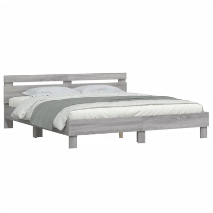 Giroletto Testiera Grigio Sonoma 180x200 cm Legno Multistrato