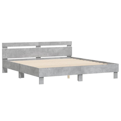 Giroletto Testiera Grigio Cemento 160x200 cm Legno Multistrato