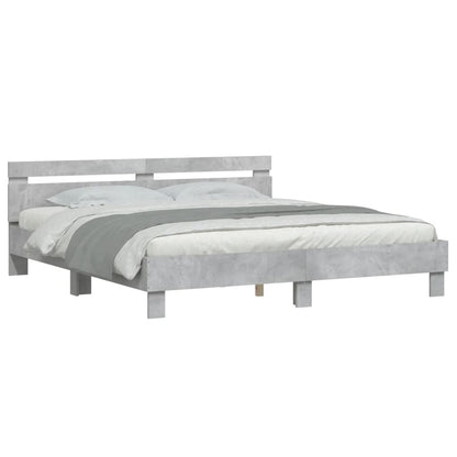 Giroletto Testiera Grigio Cemento 160x200 cm Legno Multistrato