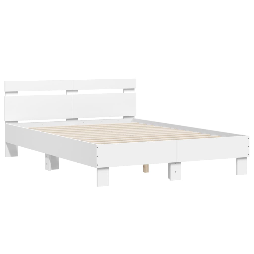 Giroletto con Testiera Bianco 120x200 cm in Legno Multistrato