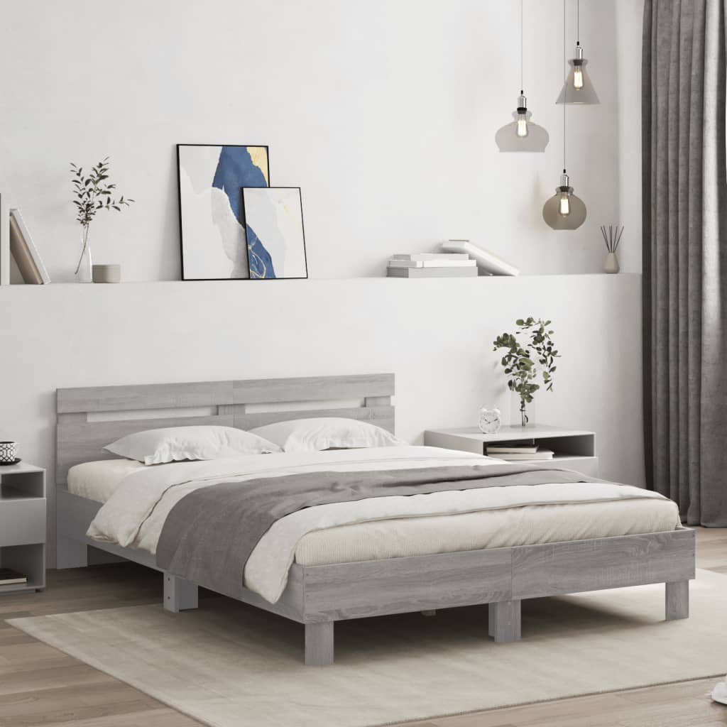 Giroletto Testiera Grigio Sonoma 140x190 cm Legno Multistrato