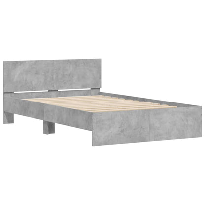 Giroletto con Testiera Grigio Cemento 135x190 cm