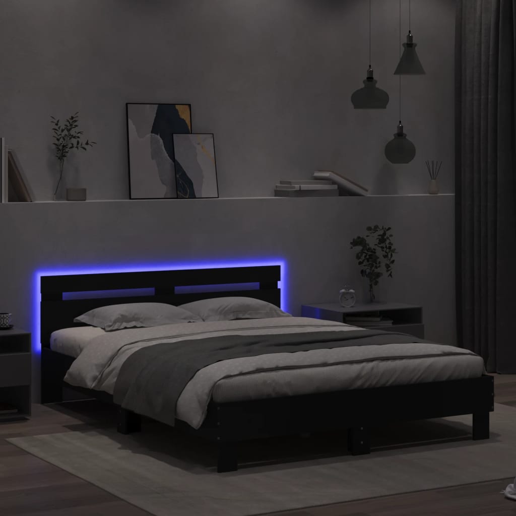 Giroletto con LED senza Materasso Nero 150x200 cm