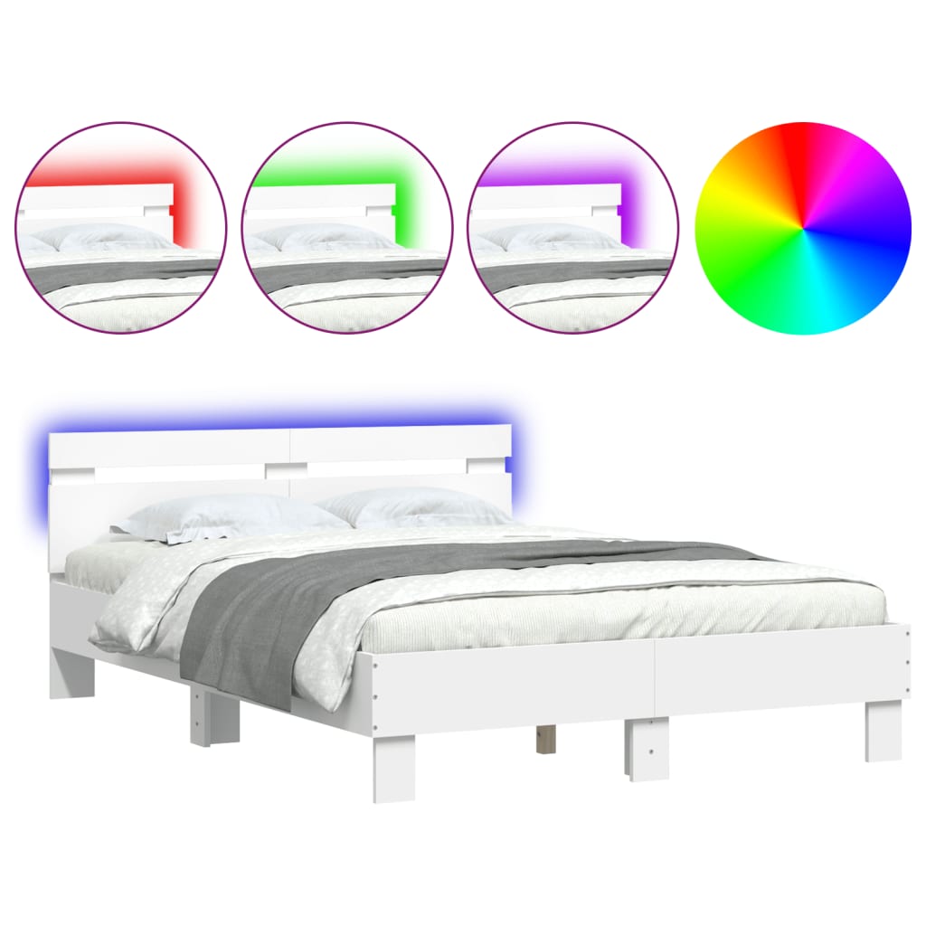 Giroletto con LED senza Materasso Bianco 120x200 cm