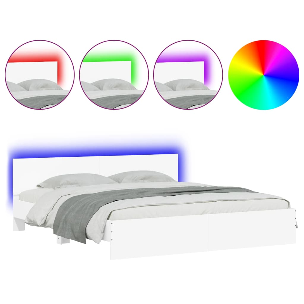 Giroletto con LED senza Materasso Bianco 180x200 cm