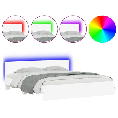 Giroletto con LED senza Materasso Bianco 180x200 cm