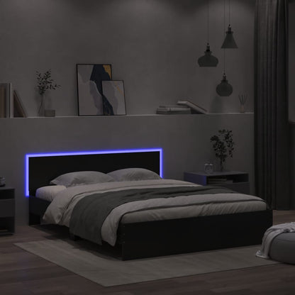 Giroletto con LED senza Materasso Nero 150x200 cm