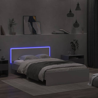 Giroletto con Testiera e LED Bianco 140x200 cm