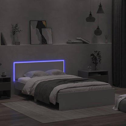 Giroletto con Testiera e LED Bianco 140x190 cm
