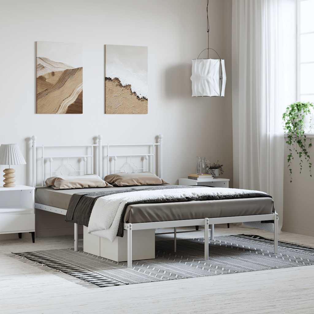 Giroletto con Testiera Metallo Bianco 150x200 cm