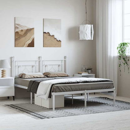 Giroletto con Testiera Metallo Bianco 150x200 cm