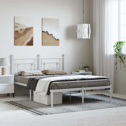 Giroletto con Testiera Metallo Bianco 193x203 cm