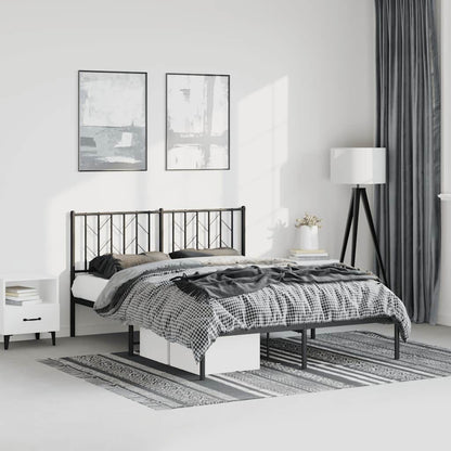 Giroletto con Testiera in Metallo Nero 193x203 cm