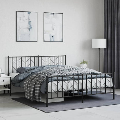 Giroletto senza Materaso con Pediera in Metallo Nero 160x200 cm