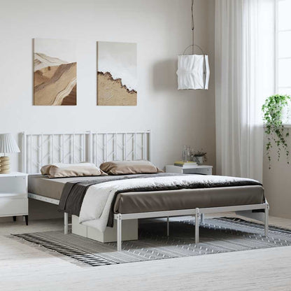 Giroletto con Testiera Metallo Bianco 193x203 cm