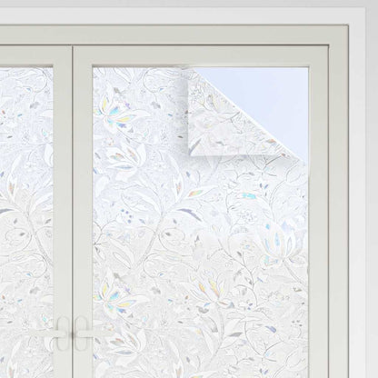 Pellicole per Finestre Smerigliate 4pz Motivo Fiore in PVC