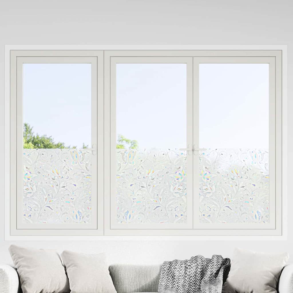 Pellicole per Finestre Smerigliate 4pz Motivo Fiore in PVC