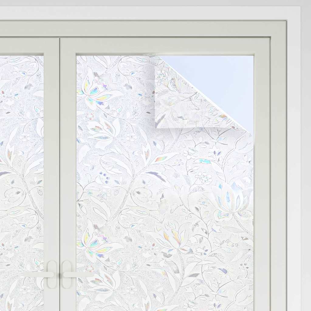 Pellicole per Finestre Smerigliate 4pz Motivo Fiore in PVC