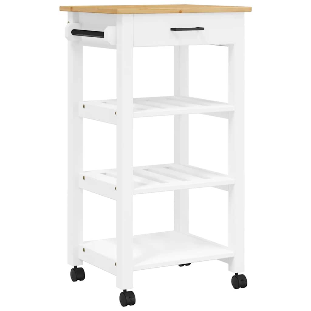 Carrello da Cucina MONZA 48x40x88,5 cm in Legno Massello di Pino