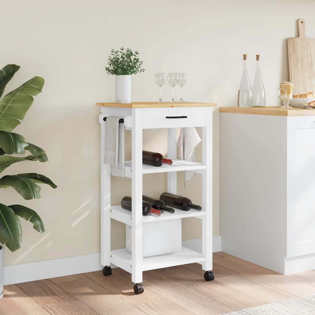 Carrello da Cucina MONZA 48x40x88,5 cm in Legno Massello di Pino