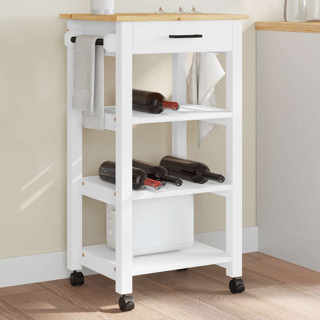 Carrello da Cucina MONZA 48x40x88,5 cm in Legno Massello di Pino