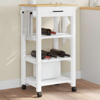 Carrello da Cucina MONZA 48x40x88,5 cm in Legno Massello di Pino